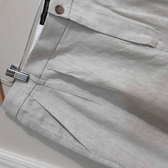 Banana republic pant trousers linen wide leg front pleated casual women 16 event - Picture 2 of 10